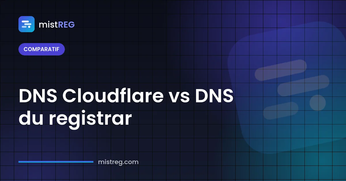 Comparatif DNS Cloudflare vs DNS du registrar avec serveurs de noms anycast et serveurs de noms par défaut du registrar