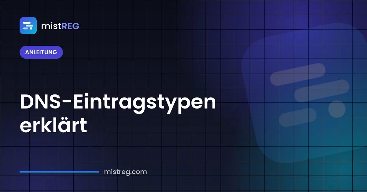 DNS-Eintragstypen erklärt: DNS-Zonentabelle mit A-, AAAA-, CNAME-, MX- und TXT-Einträgen