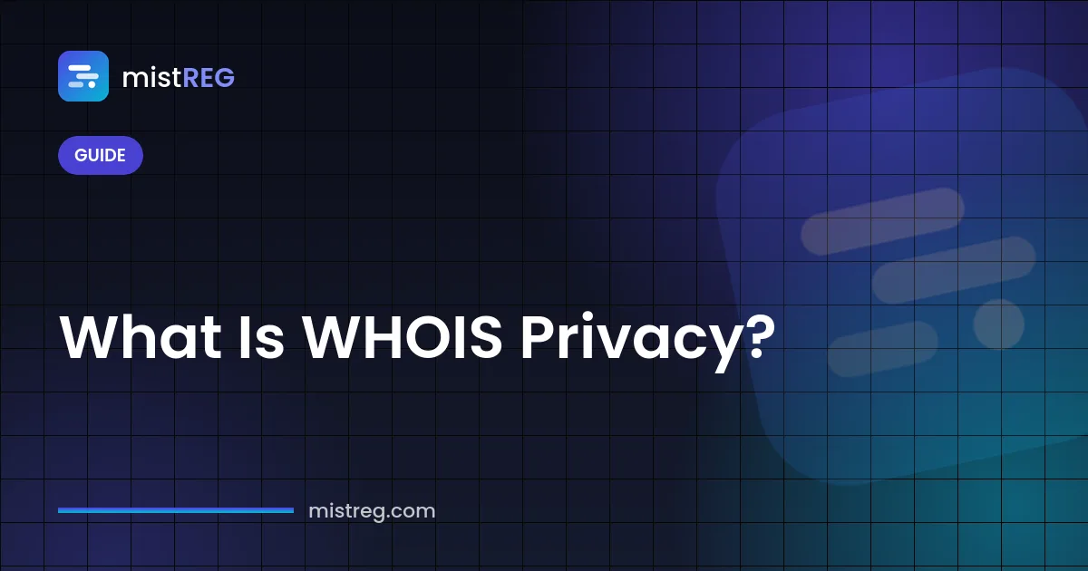 What is WHOIS privacy: a domain lookup record with the owner's personal details redacted
